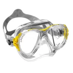 Masque EYES EVOLUTION CRYSTAL CRESSI -Magasin De Plongée masque eyes evo crystal jaune 1
