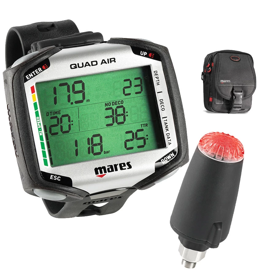 Ordinateur QUAD AIR MARES Noir + Sonde + Diver Bag 1 Ordinateur QUAD AIR MARES Noir + Sonde + Diver Bag