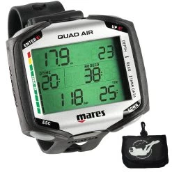Ordinateur QUAD AIR MARES + Pochon OFFERT -Magasin De Plongée quad air noir pochon 1