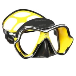 Masque X-VISION CHROME ULTRA LIQUID SKIN MARES -Magasin De Plongée x vision chrome noir jaune 1